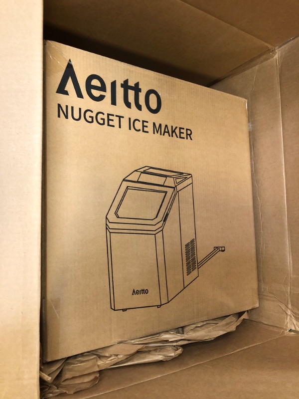 Photo 1 of SOLD FOR PARTS **** Aeitto Nugget Ice Maker Countertop, 55lbs/Day, Rapid Ice Release in 5 Mins, Large Capacity Chewable Ice Maker, Self-Cleaning with Stainless Steel Housing Ice Machine for Home Office and Party, Silver