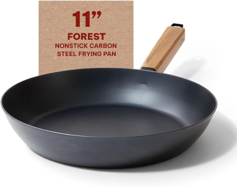 Photo 1 of Alva Forest Nonstick Carbon Steel Frying Pan Skillet Pre-Seasoned Non Toxic 11" PFAS, PFOA & PFTE Free, for Cooking Pan Set, Induction Safe, Add to Your Pots and Pans Set Cookware