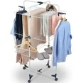 Photo 1 of ***PARTS ONLY***
Kingrack Clothes Drying Rack, 3-Tier Folding Indoor Laundry Drying Rack with Wheels 4 Hooks, Metal, White
