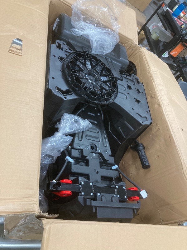 Photo 1 of ***PARTS ONLY***
Kids ATV, GAOMON 24V Ride on Car 4WD Quad Electric Vehicle, 4x80W Powerful Engine, with 7AHx2 Large Battery, Accelerator Handle, EVA Tires, LED Light, Full Metal Suspensions, Bluetooth & Music, Black