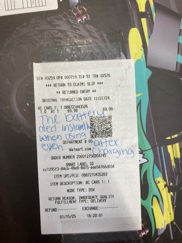 Photo 2 of ****DOES NOT HOLD A CHARGE****RC Cars 1: 16 Scale All Terrain 4x4 Remote Control Car for Adults & Kids, 40+MPH Waterproof Off-Road RC Trucks, 2.4Ghz Radio Controller, 2 Batteries, 2 Car Bodies
