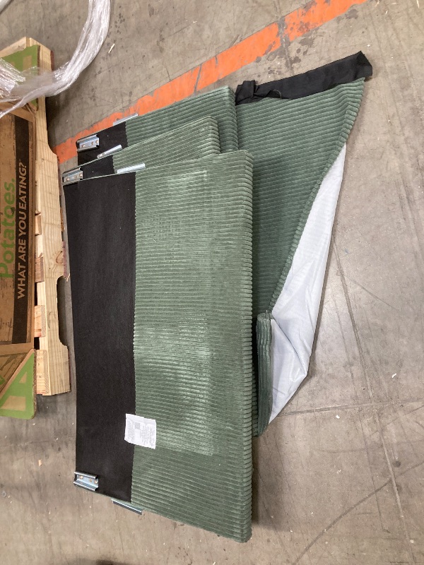Photo 1 of 87" Corduroy Sofa,3 Seater Sofa with Extra Deep Seats,Neche Comfy Upholstered Couch for Living Room,2 Pillows,Green
