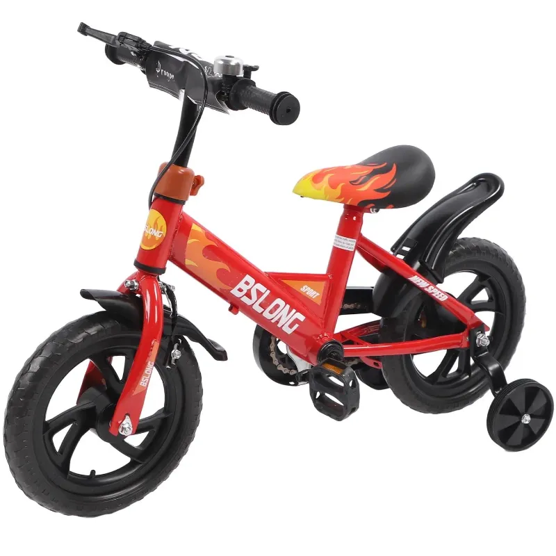 Photo 1 of 12 Inch Kids Bike with Training Wheels, Children Bike with Adjustable Handlebar, Kids Bicycle for Boys Girls Toddlers Age 1 to 5, 2-in-1 Toddler Bike with Handbrake/Bell/Pedals, up to 110lbs
