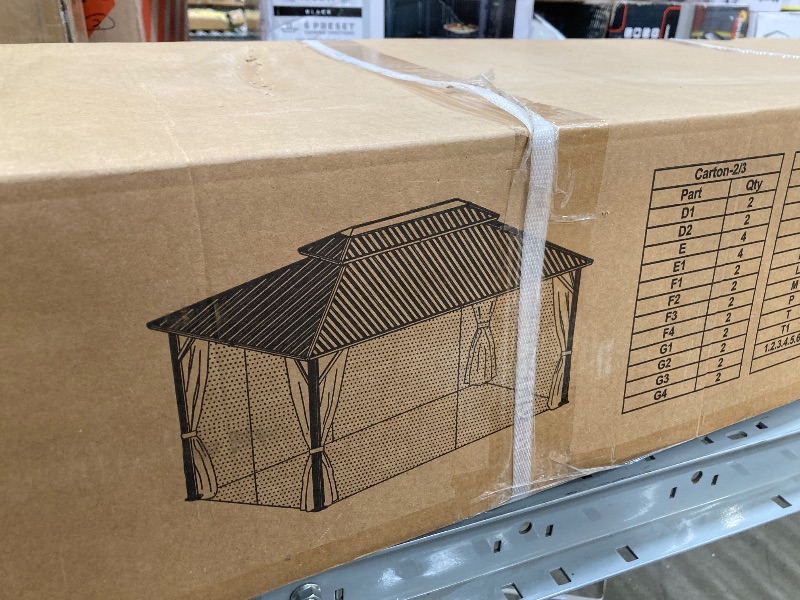 Photo 1 of ***parts only***
Domi 12’ X 20’ Hardtop Gazebo Canopy with Netting & Curtains, Outdoor Aluminum Gazebo with Galvanized Steel Double Roof for Patio Lawn and Garden, Gray