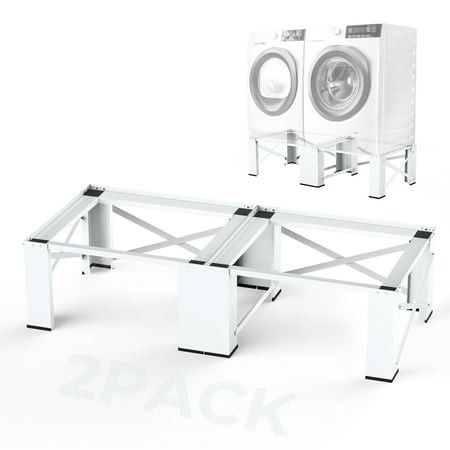 Photo 1 of 2-in-1 Upgraded Design Wash Dryer Pedestals 29 Matalde Laundry Pedestal Heavy Duty Washer and Dryer Stand White
