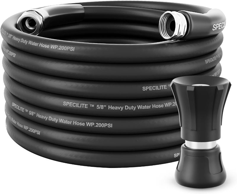 Photo 1 of Garden Hose 50ft with High Flow Nozzle, Heavy Duty Flexible Hybrid Rubber Water Pipe for Outdoor, Lightweight, Leak-Proof, No-Kink, ***SEE 2ND PICTURE, FIRST IS FOR REFFERENCE ONLY***