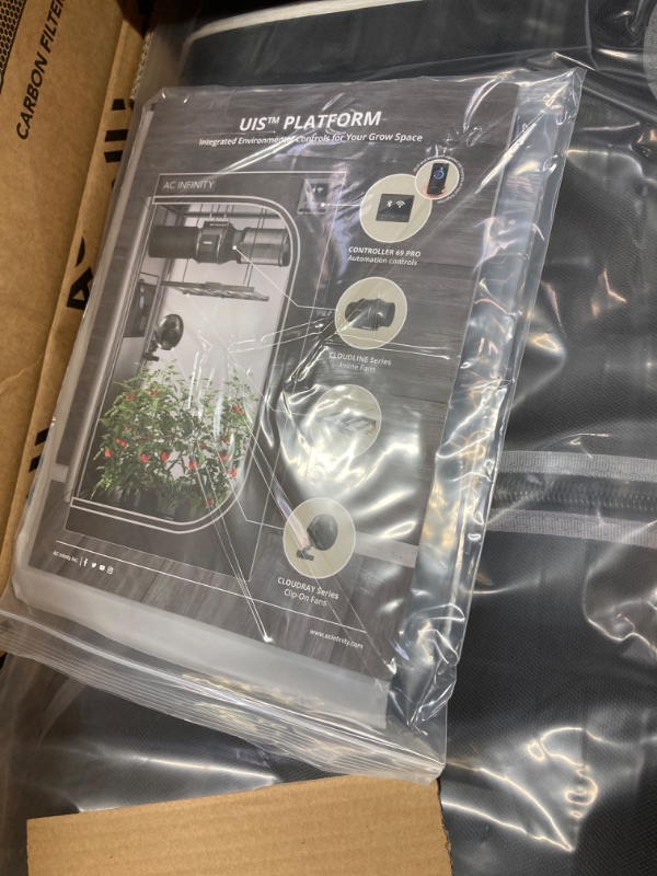 Photo 3 of ***PARTS ONLY***AC Infinity Advance Grow System 4x4, 4-Plant Kit, WiFi-Integrated Grow Tent Kit, Automate Ventilation, Circulation, Schedule Full Spectrum Samsung LM301H LED Grow Light, 2000D Mylar Tent