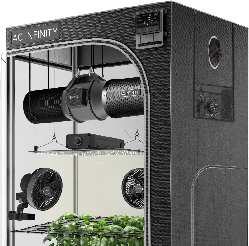 Photo 1 of AC Infinity Advance Grow System 4x4, 4-Plant Kit, WiFi-Integrated Grow Tent Kit, Automate Ventilation, Circulation, Schedule Full Spectrum Samsung LM301H LED Grow Light, 2000D Mylar Tent