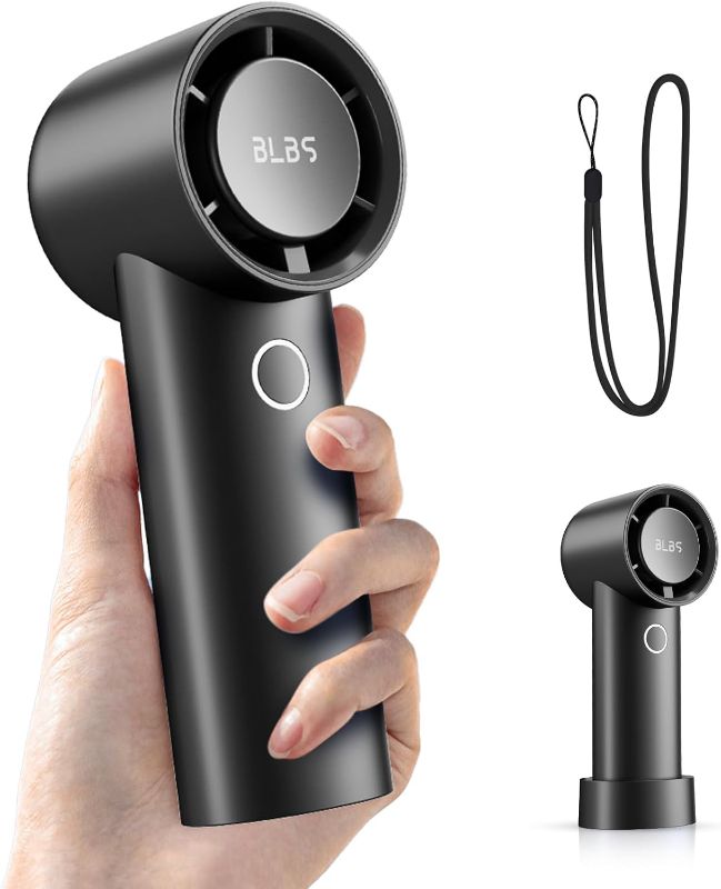 Photo 1 of BLBS Handheld Fan, 6000mAh 11Hrs Personal Fan, Small Mini Fan, 4 Speeds Hand Fan, High Speed Cooling Fan, Portable Pocket Fan, USB Rechargeable Turbo Fan for Travel/Outdoor/Home/Office, Black