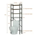 Photo 2 of Capri Over The Toilet Storage Shelf, 4-Tier Freestanding Bathroom Organizers and Storage, above Toilet Space Saver Rack with Adjustable Shelves, Toilet Paper Holder and 9-Hooks, Rustic Brown