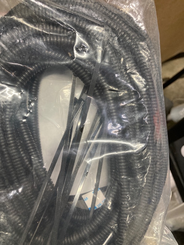 Photo 3 of 1/4 Inch Wire Loom Split Tubing - 30 ft Cord Protector Electric Wires Covers, Automotive Wire Flexible Conduit, Plastic Wire Cover with Cable Zip Tie (1/4"-30ft)