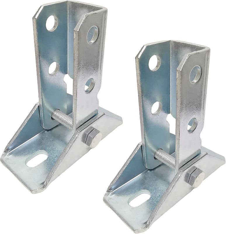 Photo 1 of Adjustable Brace Fitting,180 Degree Turn Joint Connector Bracket Fit for 1/2" Bolt in 1-5/8" Strut Channel, unistrut Bracket, Electrogalvanized?2 Pack?