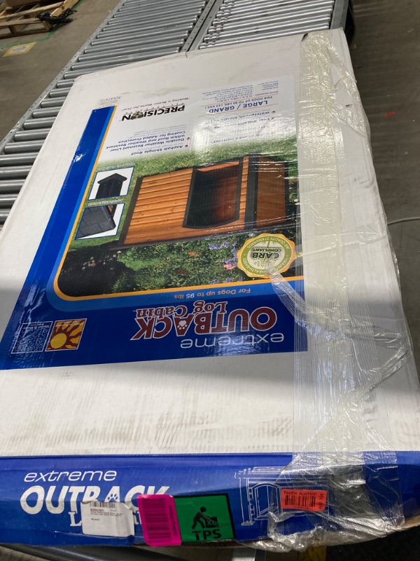 Photo 1 of PRECISION PET PRODUCTS Extreme Outback Log Cabin Dog House, Large, Natural Wood (7027013)