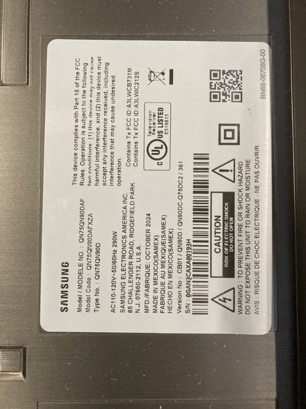 Photo 4 of *****DAMAGED, PARTS ONLY******  SAMSUNG 75-Inch Class QLED 4K QN90D Series Neo Quantum HDR+ Smart TV w/Dolby Atmos, Object Tracking Sound+, Motion Xcelerator, Real Depth Enhancer Pro, Alexa Built-in (QN75QN90D, 2024 Model)