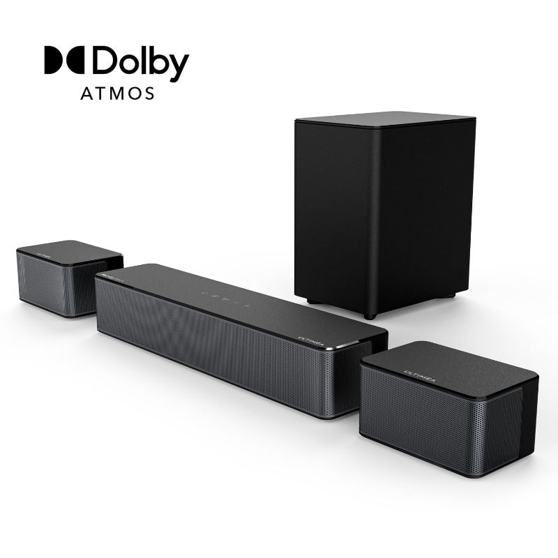 ULTIMEA 7.1ch Virtual Surround Sound Bar, Sound Bar For Smart TV With 4 Surround Speakers, Peak Power 330W, Surround Sound System For TV, App Control, OPT/AUX/BT, Aura A40 | Best Buy Canada