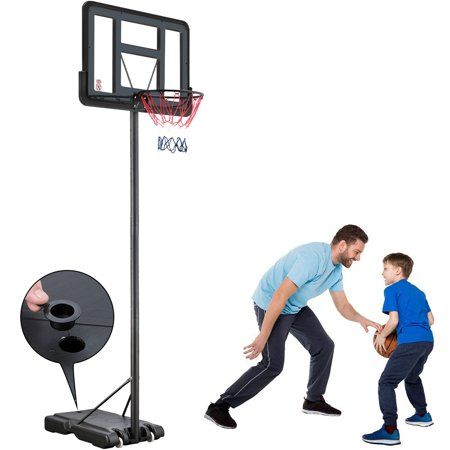 Photo 1 of 44 Inch Outdoor Basketball Hoop Stand for Adults SEGMART 4.9FT-10FT Height Adjustable Portable