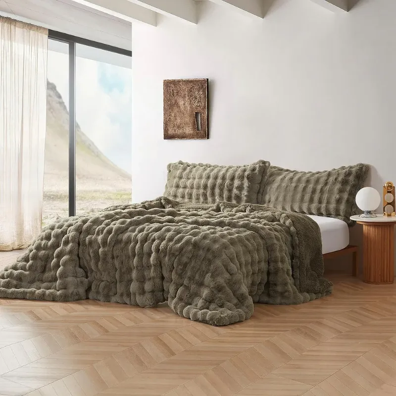 Photo 1 of ==similar==Snowball Chunky Bunny - Coma Inducer® Oversized Comforter Set - Olive Earth