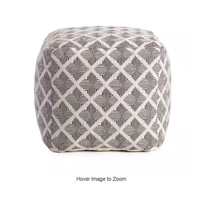 Photo 1 of  Black and Ivory Pouf


