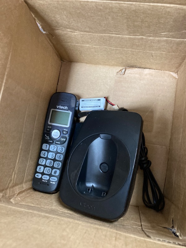 Photo 2 of [New] VTech VG131-11 DECT 6.0 Cordless Phone - Bluetooth Connection, Blue-White Display, Big Buttons, Full Duplex, Caller ID, Easy Wall Mount, 1000ft Range (Black)