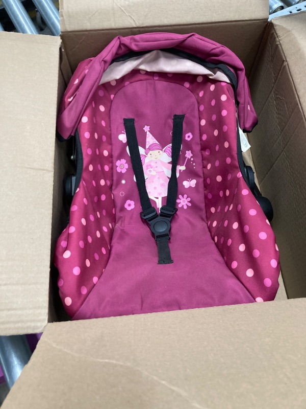 Photo 1 of Bayer Design Baby Doll Deluxe Car Seat with Canopy- Polka dots , Pink