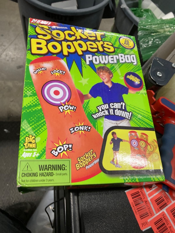 Photo 2 of Big Time Toys Socker Bopper Power Bag Standing Inflatable Punching Bag for Kids, Box, Bop, Punch, Great Tool for Agility-Balance-Coordination-Athletic Development, in or Outdoor Active Play ***Has a very small hole that can be fixed with some tape or glue