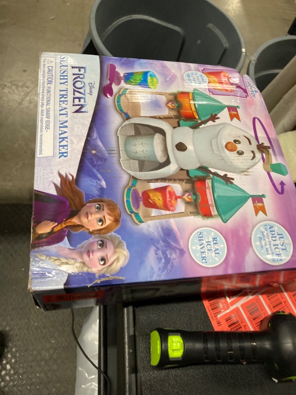 Photo 2 of Disney Frozen II Slushy Treat Maker Includes Slushy Unit, Ice Shaver, Ice Cube Molds, Ice Bucket, Slushy Cup & Spoon