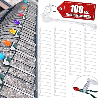 Photo 1 of 100 Pcs Ridge Clips Christmas Light Clips Roof Row Light Hooks Holiday Outdoor String Light Clip Christmas Light Hook for Hanging C7, C9, Mini Light Multi Functional Universal Clip
4.14.1 out of 5 stars 