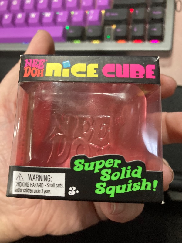 Photo 1 of Nee Doh Nice Cube, Square Sensory Toy, 2.25" Squishy Stress Cube, Assorted Colors, 1-Pack (Random Color)