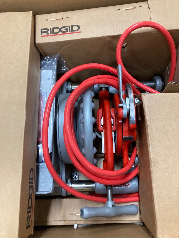 Photo 1 of RIDGID 15682 Model 300 Power Drive Complete, 38 RPM Pipe Threading Machine with 1/2-Inch to 3/4-Inch, 1-Inch to 2-Inch Universal Alloy Threading Die Heads, Oiler