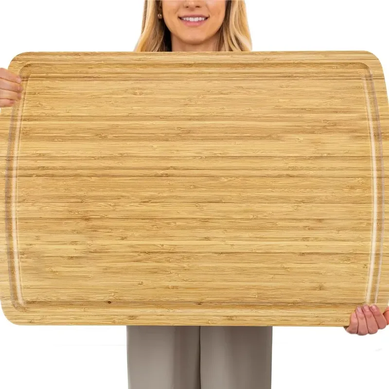 Photo 1 of  30 x 20 Extra Large Bamboo Cutting Board for Kitchen, Cutting Board Stove Top Cover, Butcher Block Chopping Board with Juice Groove, Large Charcuterie Board, Over the Sink Cutting Board