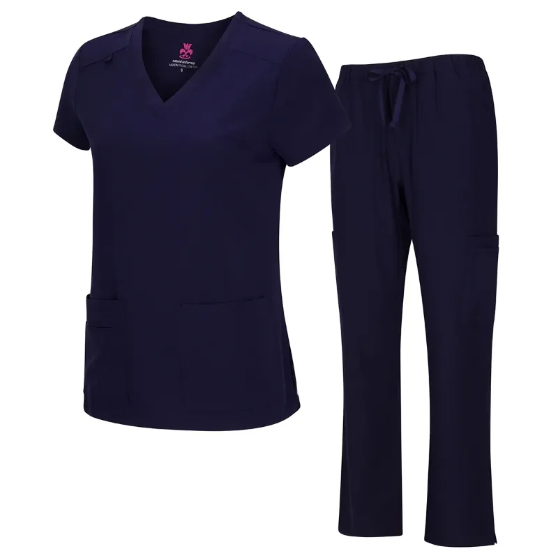 Photo 1 of ***THIS IS ONLY THE SHIRT*** NATURAL UNIFORMS Womens Scrub Set Lightweight Stretch with 12 Pockets M
