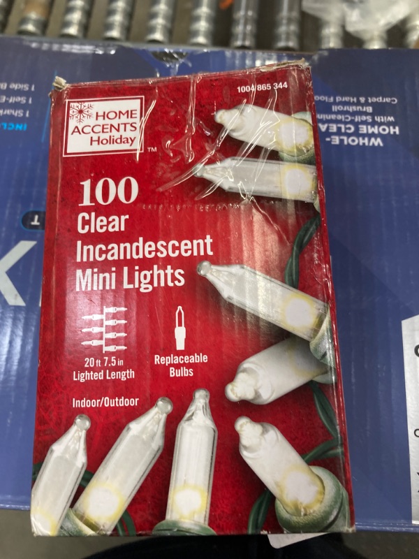 Photo 2 of 100-Count Incandescent Clear Mini Green Wite Christmas String Lights