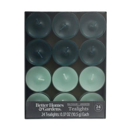 Photo 1 of Better Homes & Gardens Unscented Tealight Candles Green Dark Green 24-Pack
