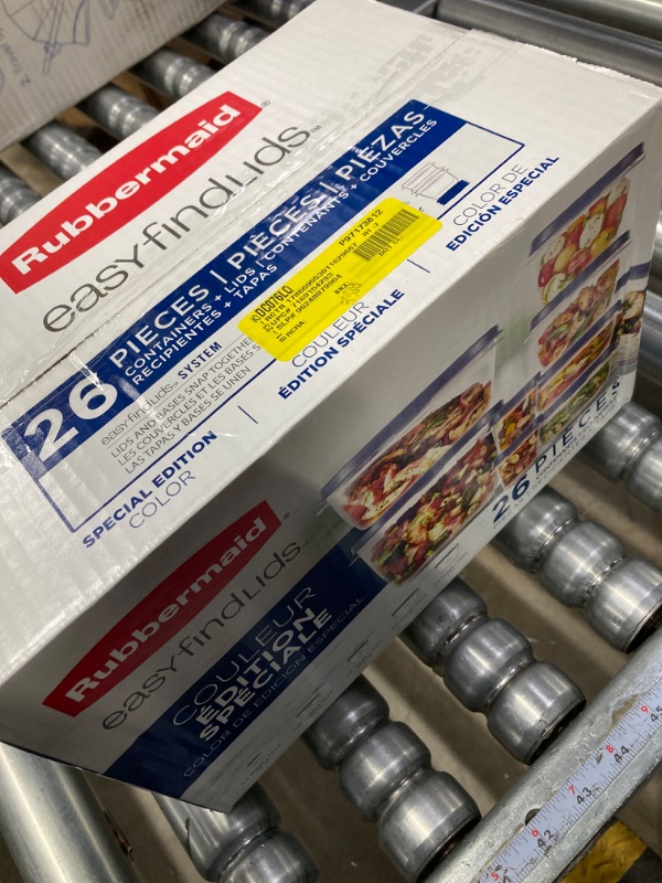 Photo 1 of Rubbermaid Easy Find Lids® Food Storage Containers with Vented Lids, 26 Piece Set, Blue