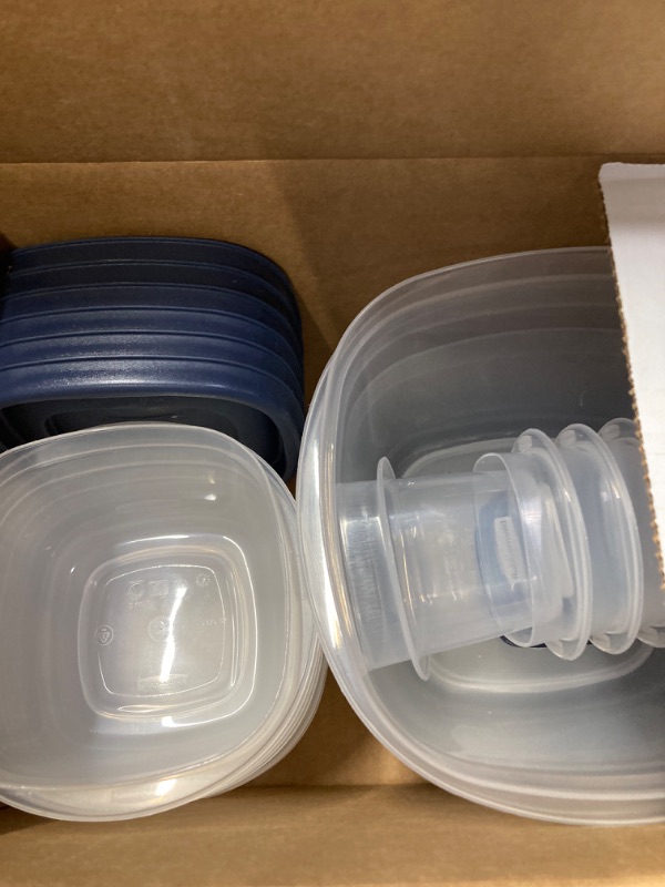 Photo 1 of Rubbermaid Easy Find Lids® Food Storage Containers with Vented Lids, 26 Piece Set, Blue