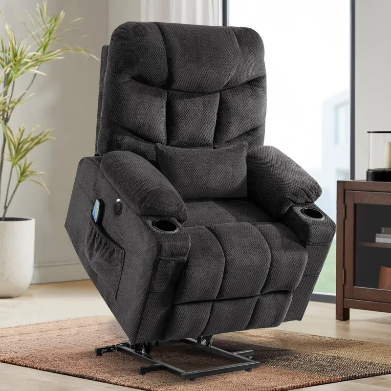 Photo 1 of 33.9'' Wide Power Lift Assist Standard Recliner Chair With Heated and Massage
