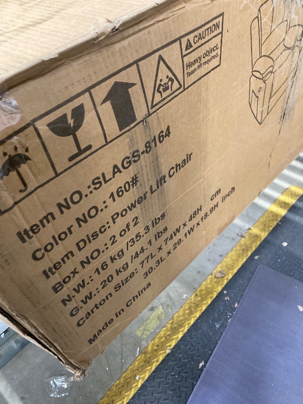 Photo 1 of ****BOX 2 OF 2 ONLYH/MISSING PARTS****33.9'' Wide Power Lift Assist Standard Recliner Chair With Heated and Massage
