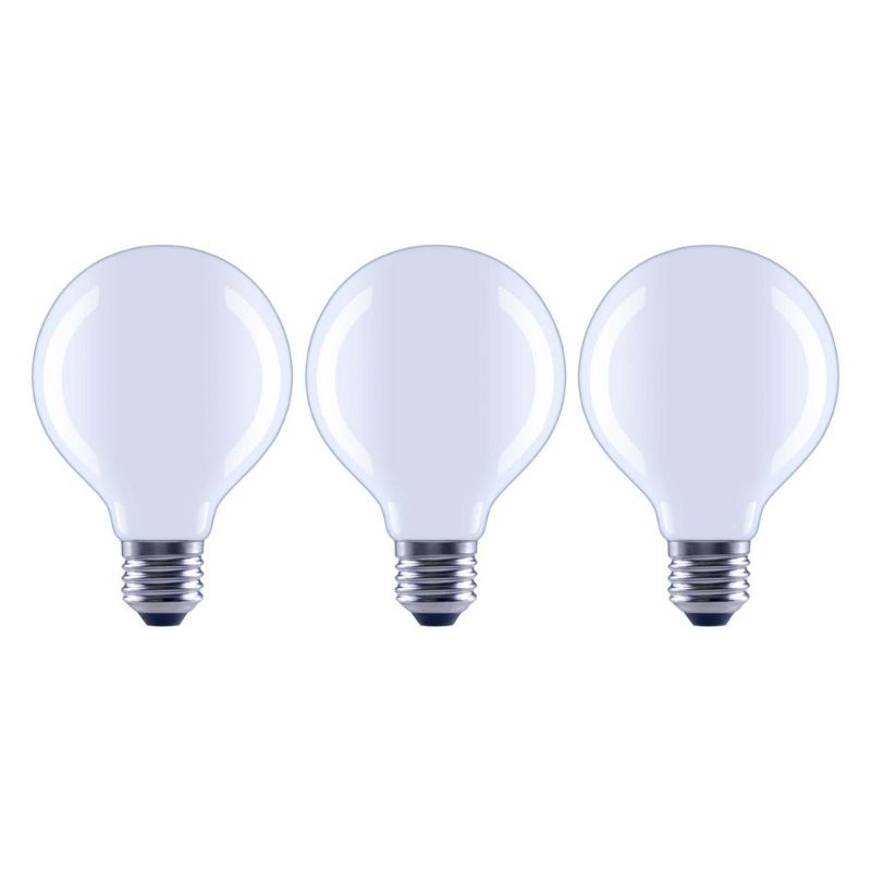 Photo 1 of 100-Watt Equivalent G25 Dimmable Globe Frosted Glass Filament LED Vintage Edison Light Bulb Soft White (3-Pack)
