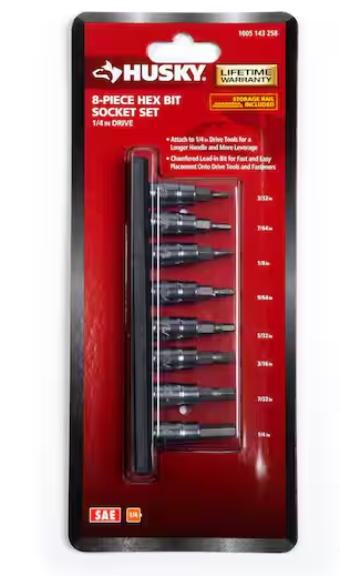 Photo 1 of 1/4 in. Drive SAE Hex Bit Socket Set (8-Piece)
