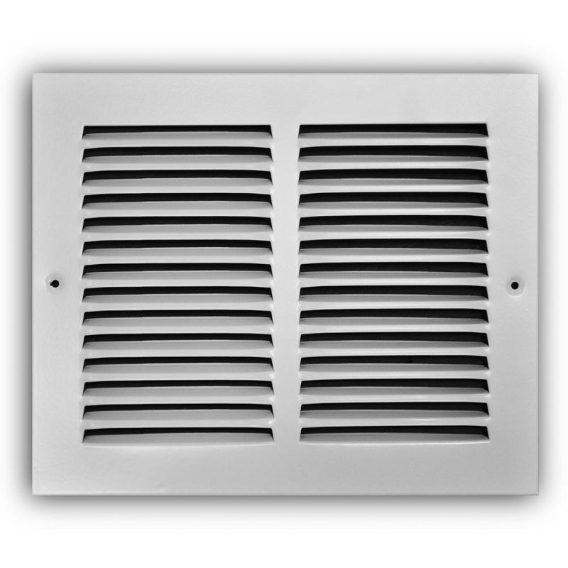 Photo 1 of 10 in. X 8 in. Steel Return Air Grille in White
