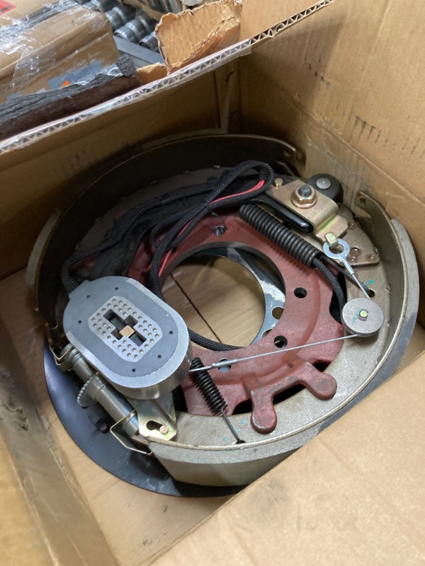 Photo 2 of A Pair of 12-1/4” x 3-3/8” Trailer Brake Assembly Fit for Dexter 9000-10000Lbs General Duty Axles with 7 Bolt Mounting, Left & Right Side Trailer Brake Replace 023-450-00 023-450 023-451-00 023-451