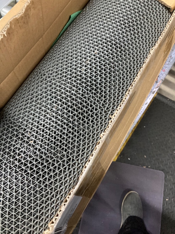 Photo 1 of bimiti 3 x 16 ft Non Slip Drainage Floor Mat, 0.22 inch Thick Commercial Mat, Grey
