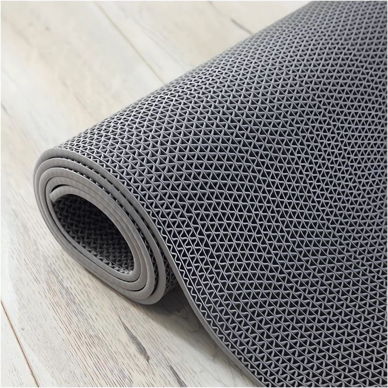Photo 1 of bimiti 3 x 16 ft Non Slip Drainage Floor Mat, 0.22 inch Thick Commercial Mat, Grey
