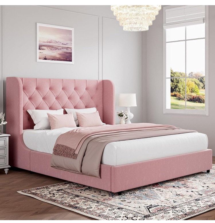 Photo 1 of Full Size Bed Frame, Pink