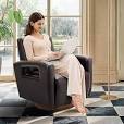 Photo 1 of COLAMY Power Recliner Chair Swivel Glider Rocker for Nursery, Upholstered Fabric Living Room Rocking Reclining Single Sofa Chair with 1 Device Holders,black