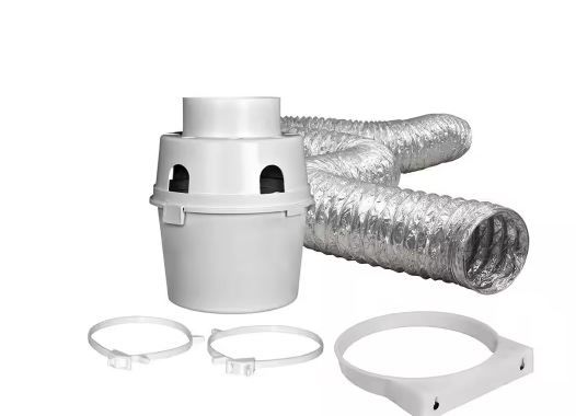 Photo 1 of 4 in. x 5 ft. Indoor Dryer Vent Kit with Flexible Duct