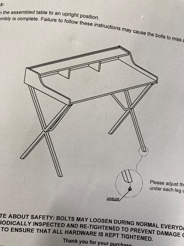 Photo 1 of 510 DESIGN Laurel Home Office Computer Desk for Small Spaces - Modern Wooden Top Writing Table with Sturdy Metal Legs, Living Room Furniture, Easy Assembly, 47" W x 23.5" D x 35" H, Natural/White
