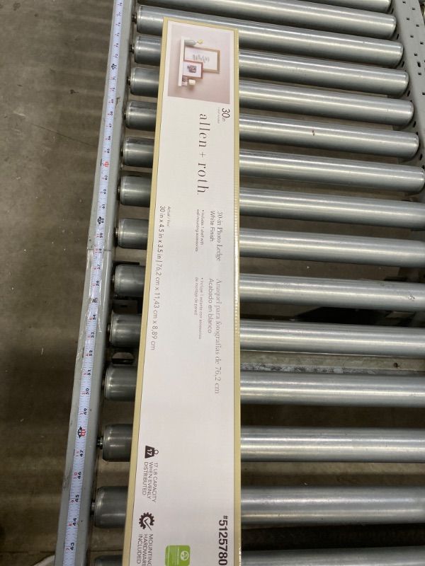 Photo 1 of allen + roth 30-in L x 4.5-in D x 3.5-in H White Rectangular Floating Shelf
