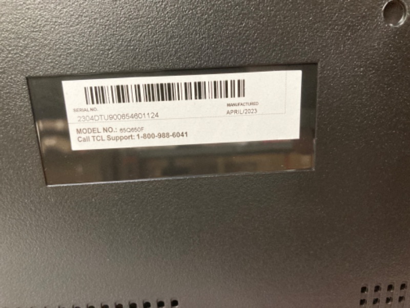 Photo 4 of ***MISSING POWER CORD, UNTESTED***  TCL 65-Inch Q6 QLED 4K Smart TV with Fire TV (65Q650F, 2023 Model) Dolby Vision, Dolby Atmos, HDR Pro+, Voice Remote with Alexa, Streaming UHD Television