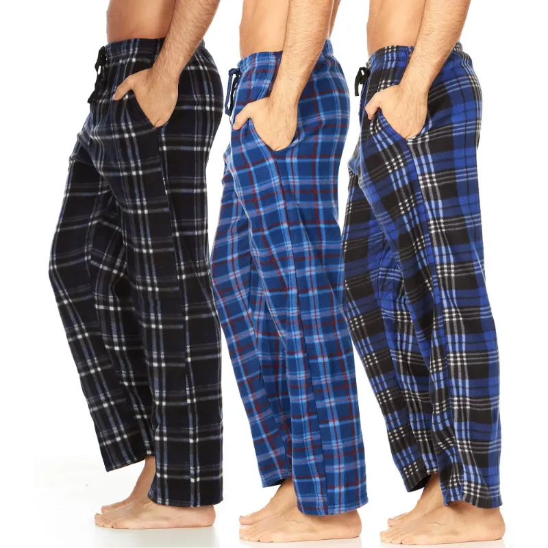 Photo 1 of DARESAY Mens 3 Pack Pajama Pants for Men, Microfleece Pajama Pants, Men's Pajamas, Sleep pants with Pockets, Up to Size 3XL